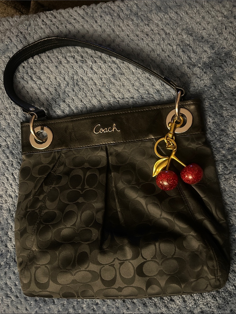 Coach Ashley Black Signature Shoulder Bag